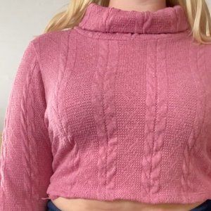 Pink Mockneck/Turtleneck Sweater